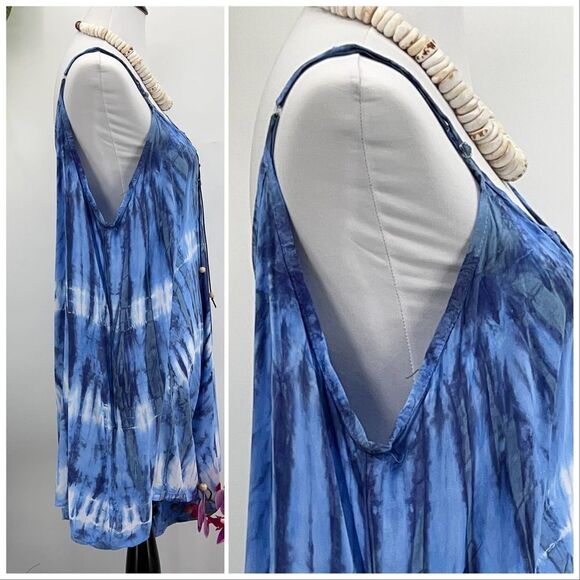 Beach Boho Romper Gypsy Overall Wide Leg The Kau wela Mini Romper Black & White - Picture 4 of 14